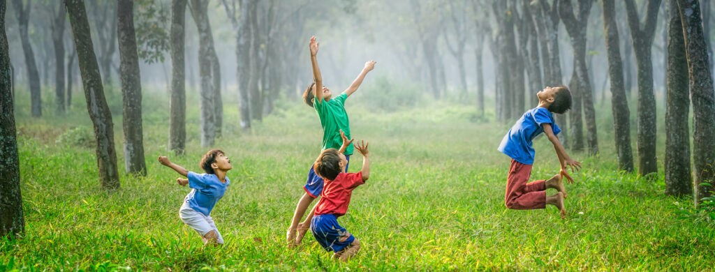 children playing outside